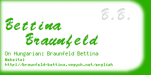 bettina braunfeld business card